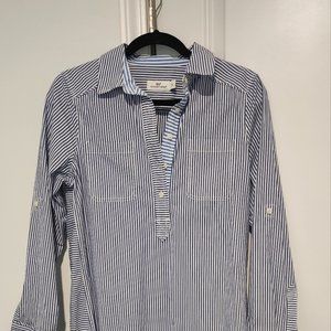 SOLD / Vineyard Vines Shirt Blouse Top Cotton Blue White striped Long Sleeve 6